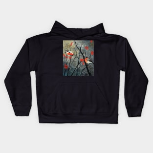 Two birds in winter Kids Hoodie